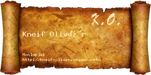 Kneif Olivér névjegykártya